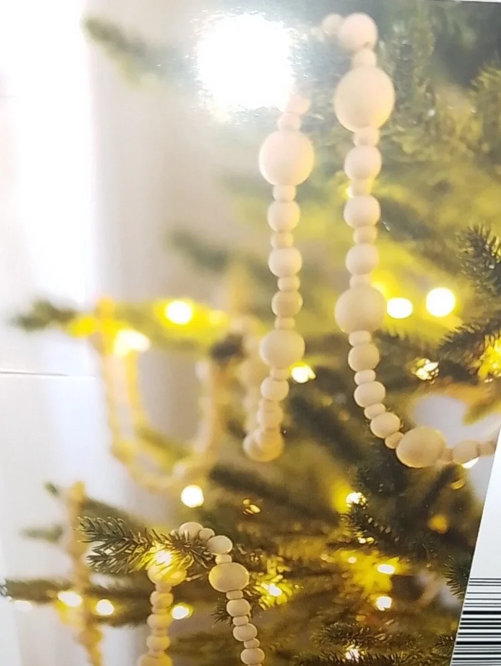 Natural Wooden Beaded Garland - Cream